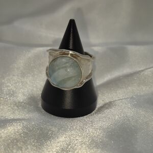 Jay KING DTR FABULOUS Larimar Sterling Silver Stone Ring.  Men Or Women Sz 11